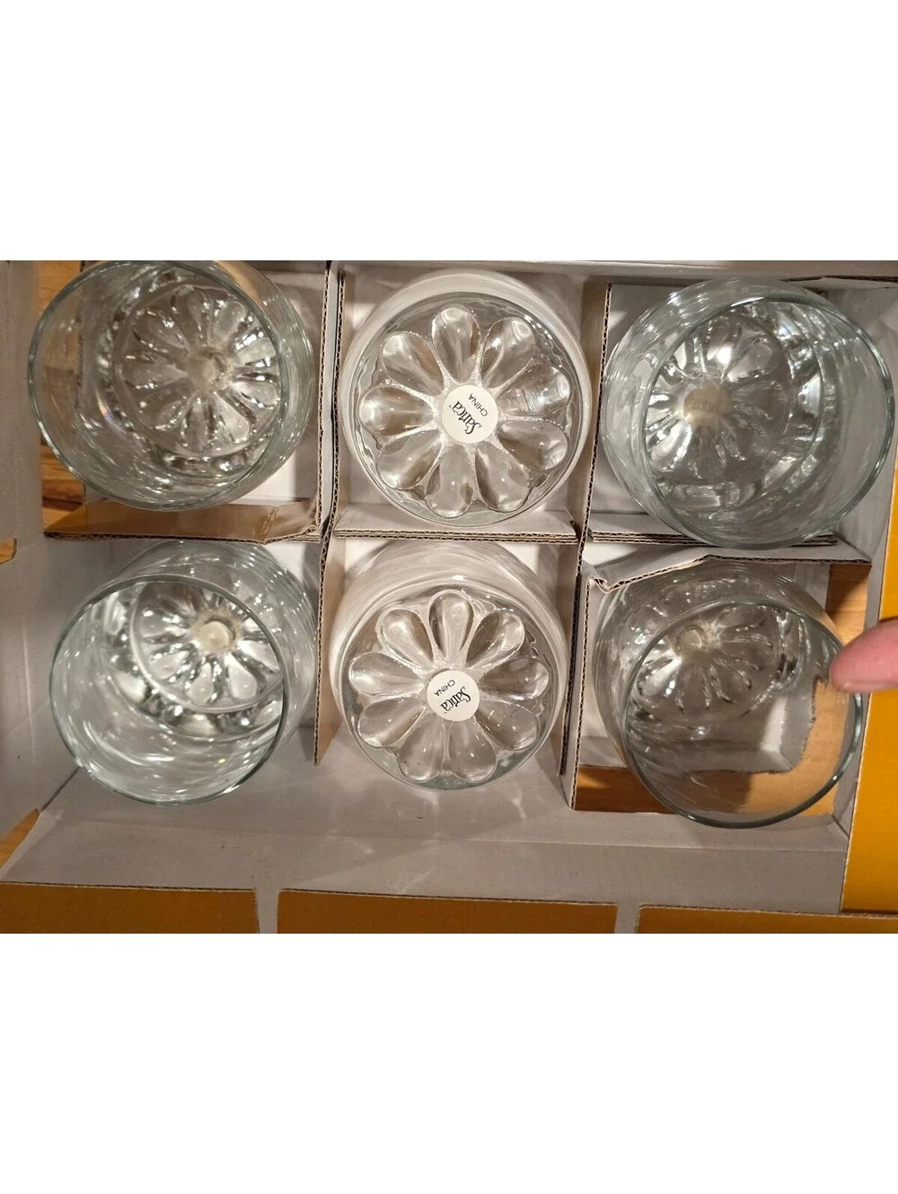Vtg 1970s Sarica Heavy Duty Rock Glass Tumblers New Old Stock Box of 6 Multi-Qty